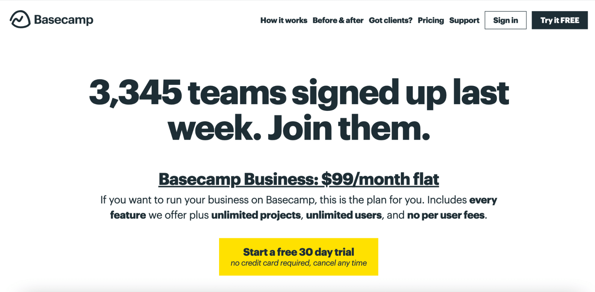 Basecamp pricing