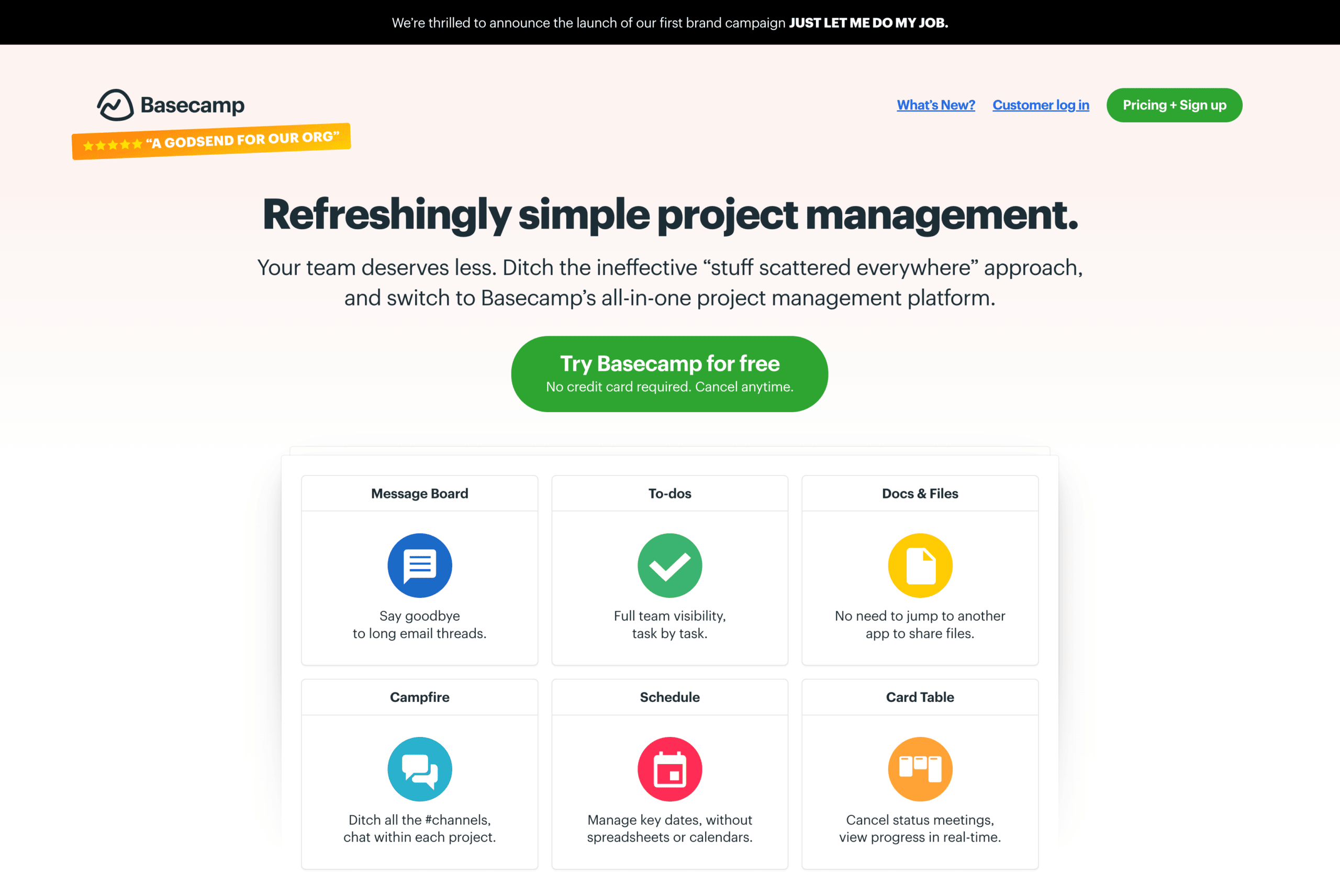 Basecamp; a SaaS project management tool with a difference