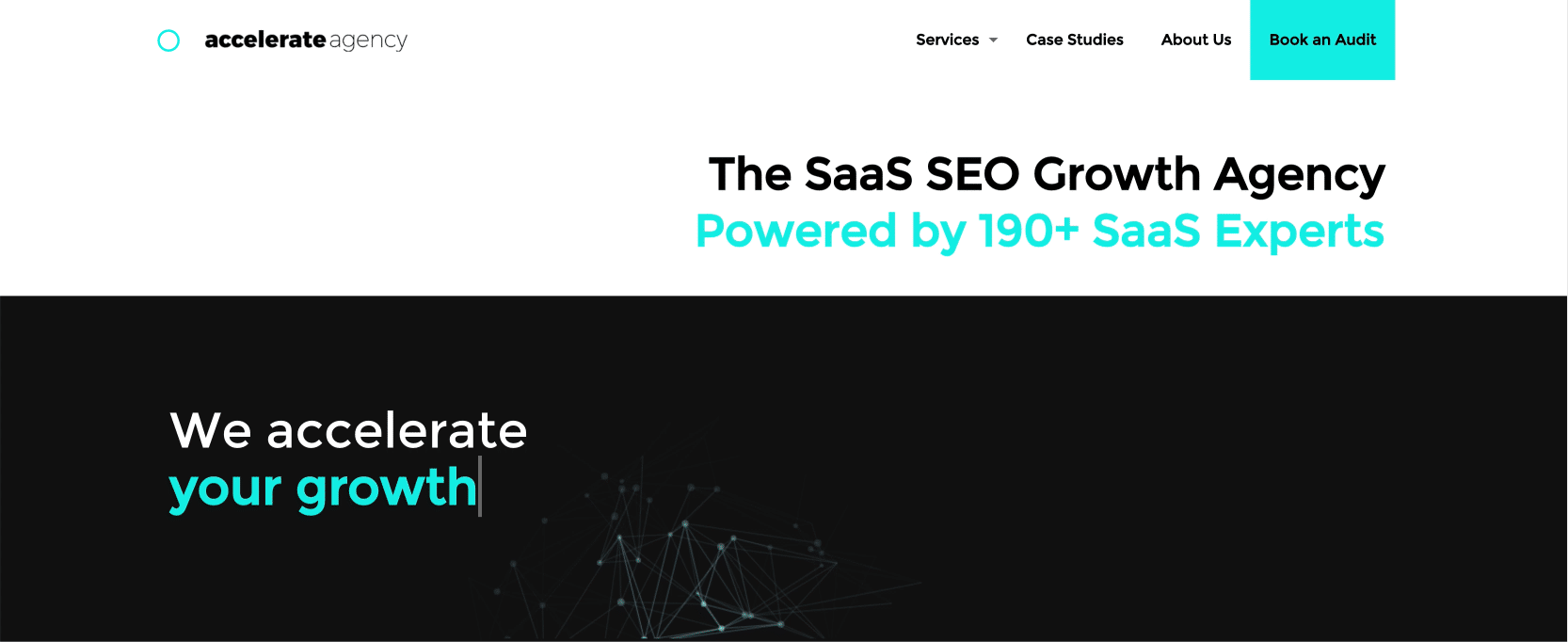 B2B SaaS marketing agency - accelerate agency home page